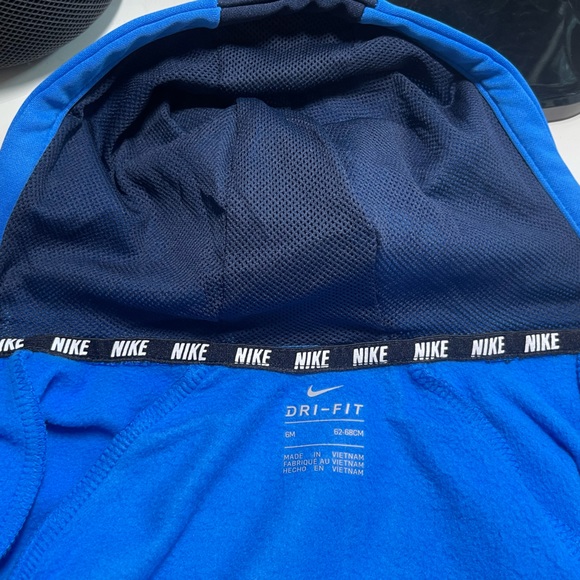 Nike Dri-Fit Infant One Piece Hooded Outfit 6M Blue Zip Up Fleece Lined - Picture 6 of 11